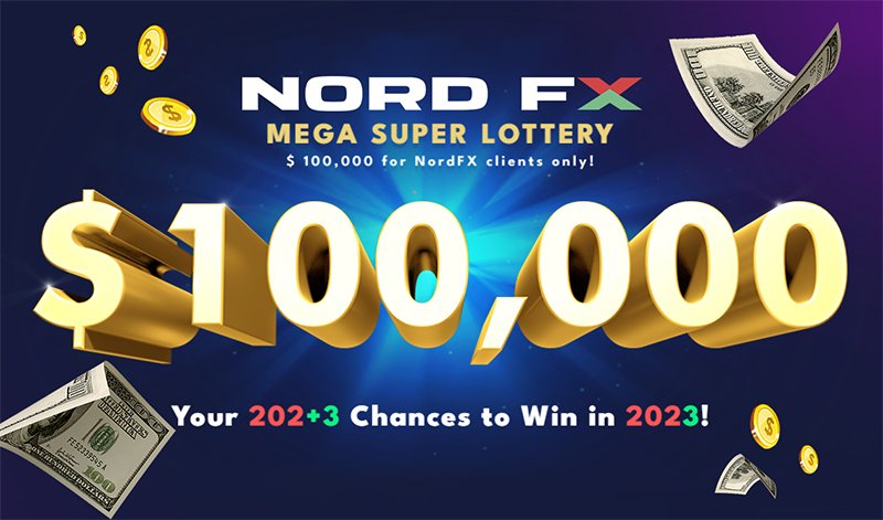 Xổ số siêu hạng: NordFX tặng thêm 100.000 đô la cho các nhà giao dịch vào năm 20231